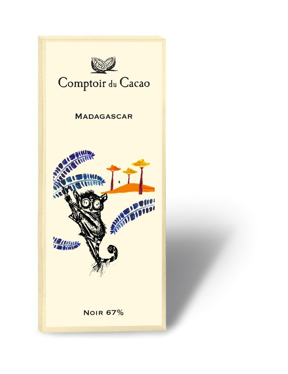 Chocolat noir artisanal de Madagascar 67% cacao au poivre rose, cannelle,  cardamome